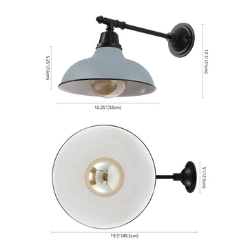 Wallace 12.25" Farmhouse Industrial Indoor/Outdoor Iron LED Victorian Arm Outdoor Sconce